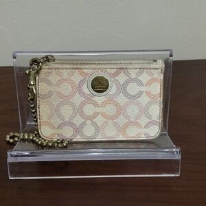 Coach Waverly Optic Art Card Holder And Coin